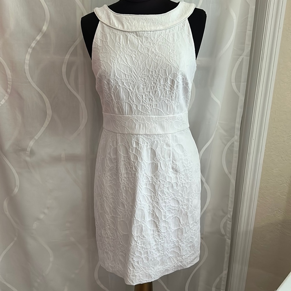 White House Black Market, Sleeveless White Dress, Size 6